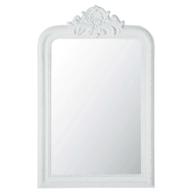 Miroir trumeau sculpté en paulownia blanc H 120 cm | Maisons du Monde