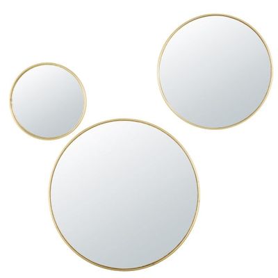 Miroirs ronds convexes en métal doré (x3) | Maisons du Monde