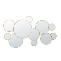 Miroirs ronds en métal doré 106x63 | Maisons du Monde