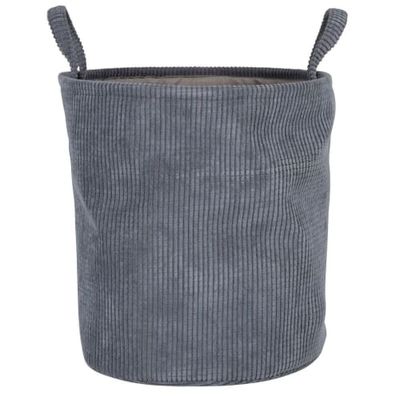 Panier de rangement en velours noir charbon | Maisons du Monde