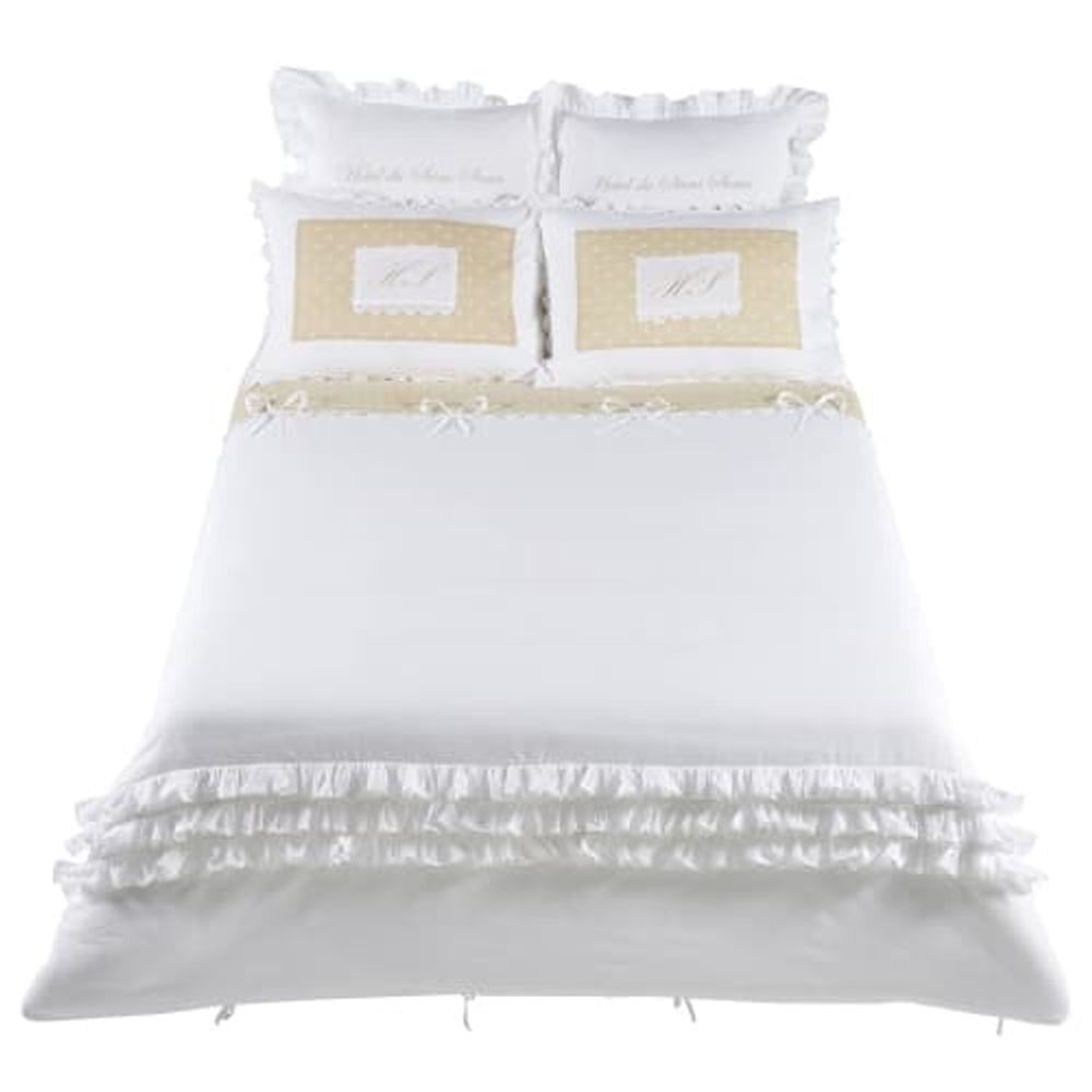 Parure de lit en coton blanche 220x240 | Maisons du Monde