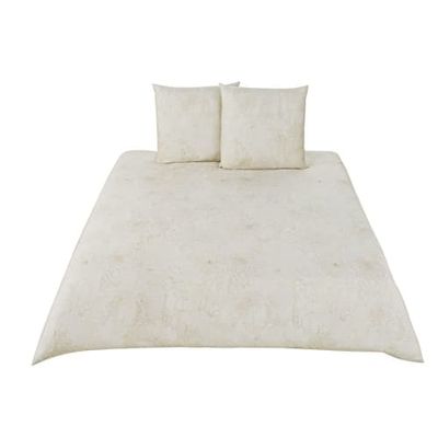 Parure de lit en satin de coton bio beige 240x260 | Maisons du Monde