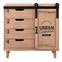 Petit meuble de rangement 1 porte 4 tiroirs imprimé | Maisons du Monde