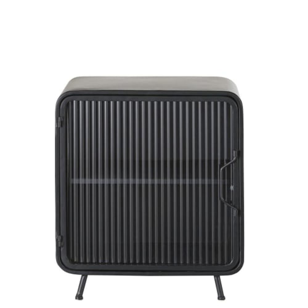 Petit meuble de rangement 1 porte en métal noir | Maisons du Monde