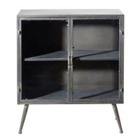 Petit meuble de rangement 2 portes en verre et métal | Maisons du Monde