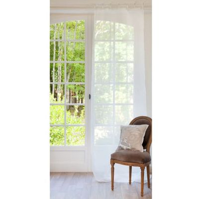 Rideau à nouettes en lin écru à l'unité 105x300 | Maisons du Monde
