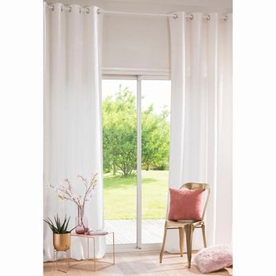 Rideau à œillets en velours écru l'unité 140x300 | Maisons du Monde