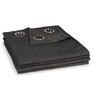 Rideau à œillets gris carbone l'unité 140x300 | Maisons du Monde