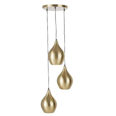 Suspension 3 abat-jours en métal doré | Maisons du Monde