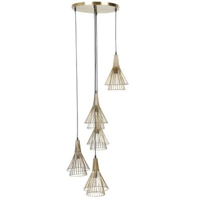 Suspension 5 abat-jours filaires dorés | Maisons du Monde