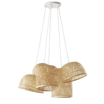 Suspension grappe 5 abat-jours en bambou tressé | Maisons du Monde