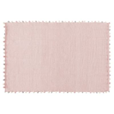 Tapis à pompons en coton rose 120x180 | Maisons du Monde