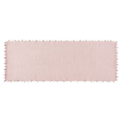 Tapis à pompons en coton rose 80x200 | Maisons du Monde