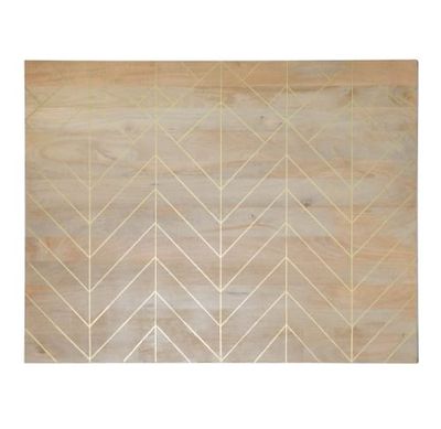 Tête de lit 160 en manguier massif motifs dorés | Maisons du Monde