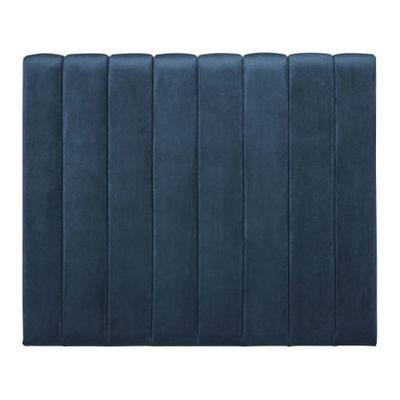 Tête de lit matelassée 160 en velours bleu | Maisons du Monde