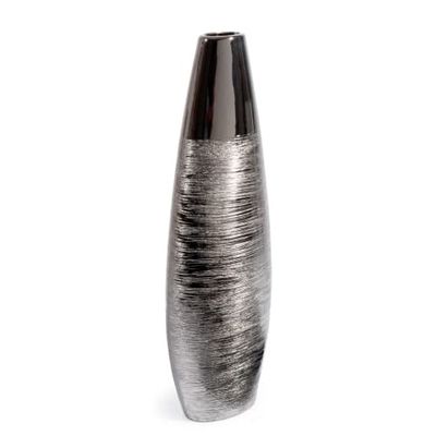 Vase en céramique argenté H 59 cm | Maisons du Monde