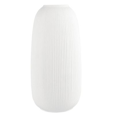 Vase en porcelaine striée blanche H25 | Maisons du Monde