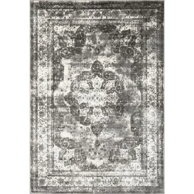 Tapis Vintage motif d'antan Gris Blanc - 160x220 KUTHA