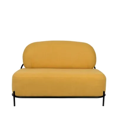 Canapé 2 places en tissu jaune POLLY