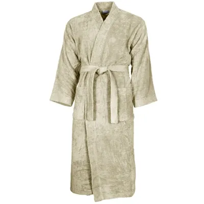 Peignoir col kimono en coton Ficelle LUXURY