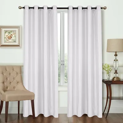 Paire de rideaux obscurcissants "zèbre" polyester blanc 260 x 140