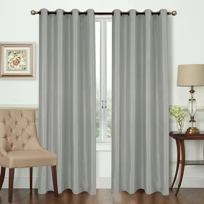 Paire de rideaux obscurcissants "zèbre" polyester gris 260 x 140