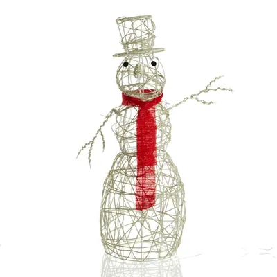 Bonhomme de neige lumineux blanc avec 50 LEDS H70cm OLAF