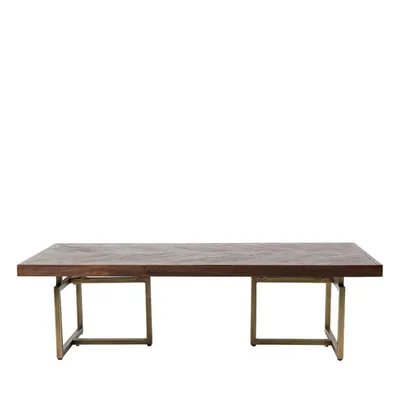 Table basse design bois et laiton bois foncé CLASS