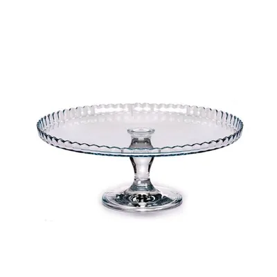 Présentoir à gâteau/tarte sur pied en verre transparent D32cm ROND