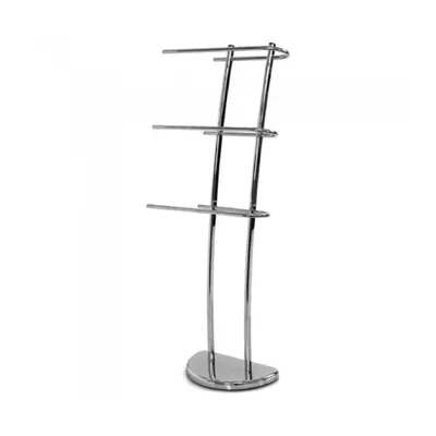 Porte serviette sur pied en métal chromé 3 bras H105cm