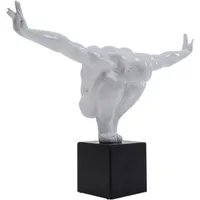 Statuette homme en polyrésine blanche 43x29 ATHELET