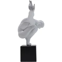 Statuette homme en polyrésine blanche 43x29 ATHELET