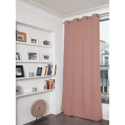 Rideau occultant rose vieux rose 140 x 260