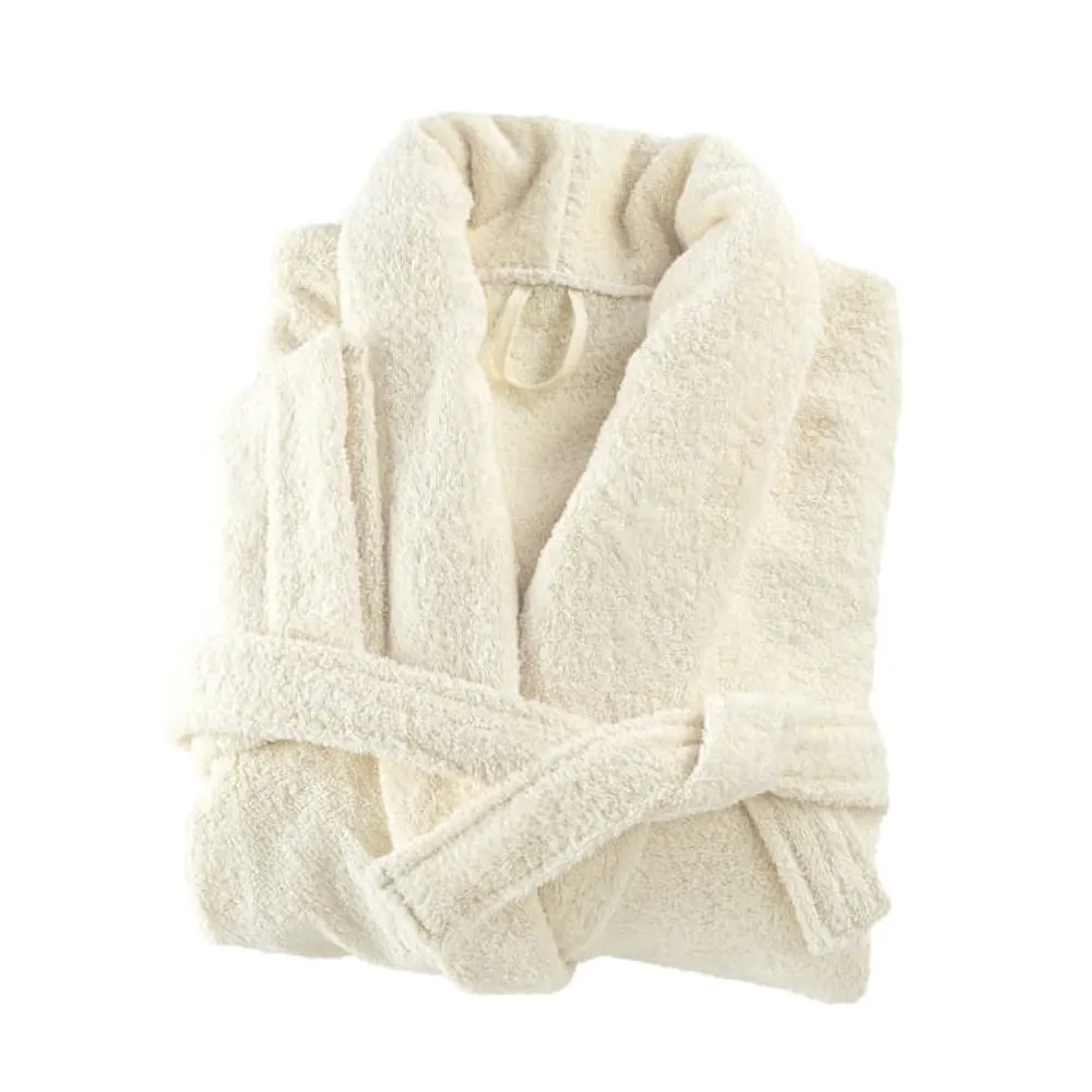 Peignoir éponge col chale en coton ivoire 9xl PREMIUM HOMME