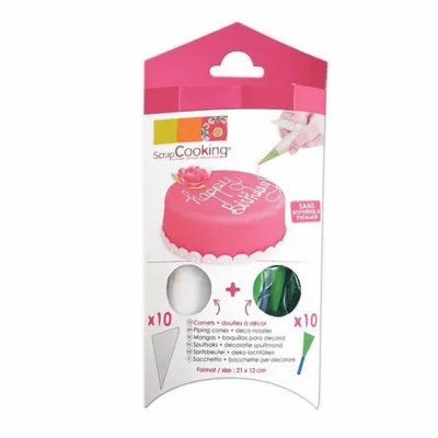Kit 10 poches à douilles + 10 douilles à décor