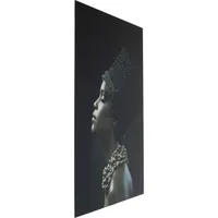 Tableau femme africaine profil en verre 100x150 ROYAL HEADDRESS