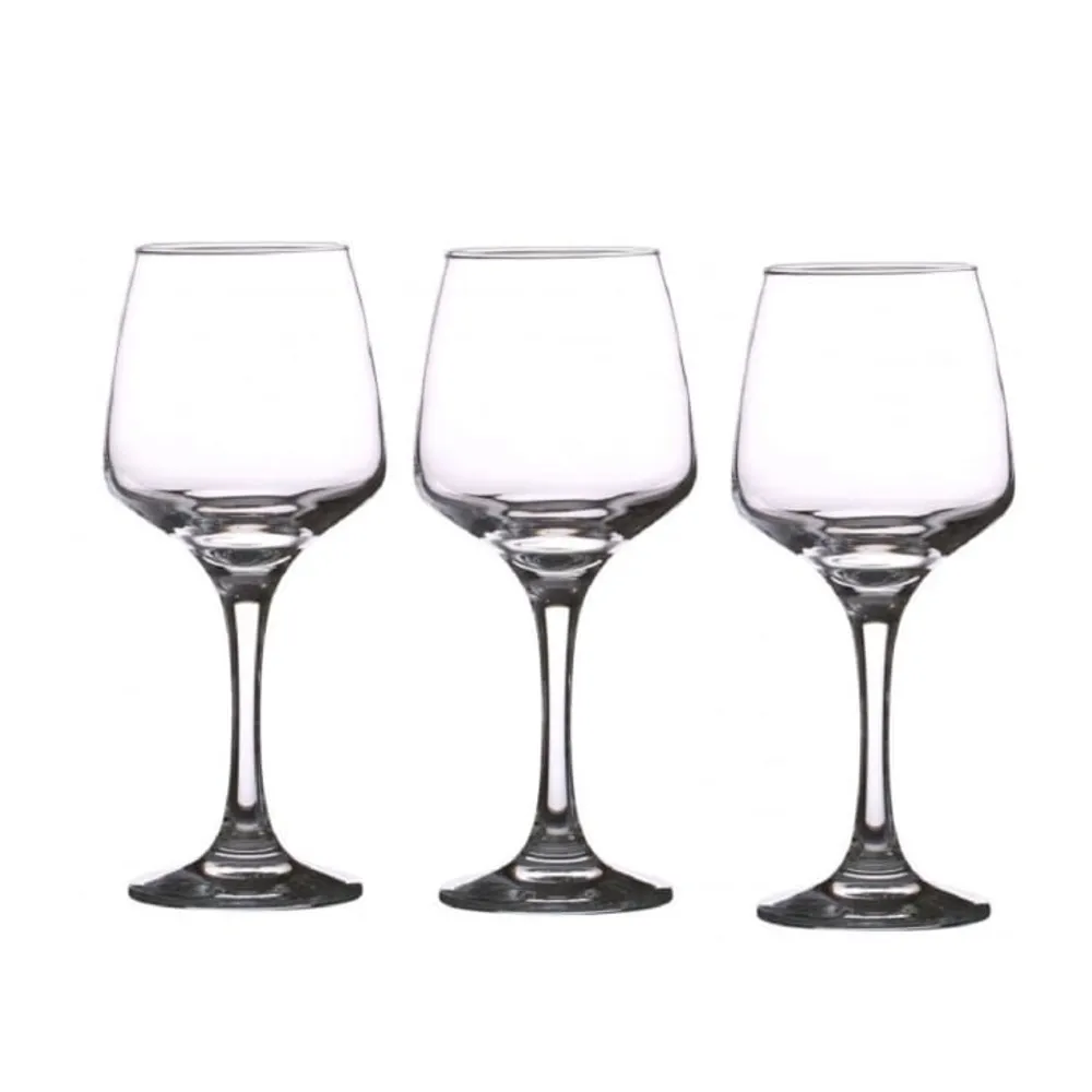 Verre à vin sur pied en verre transparent 29,5cl - Lot de 3 TRANSPARENT