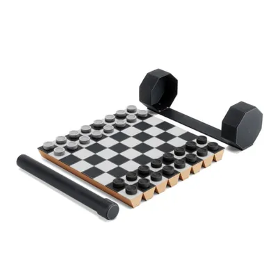 Jeux d'échecs et de dames portable rolz bois noir ROLZ
