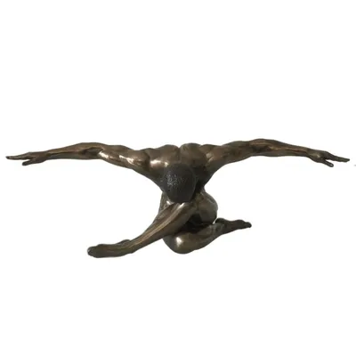 Statuette en résine homme nu L44cm NU