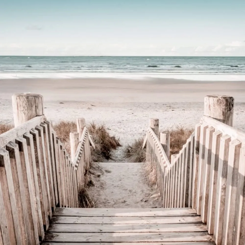 Tableau sur toile escalier de plage 65x65cm PLAGE