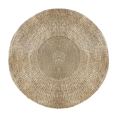 Tapis rond naturel en posidonie ∅120cm TANZANIE