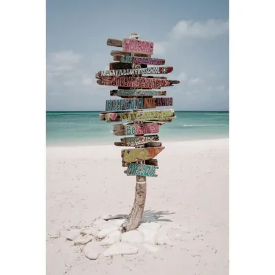 Tableau sur toile panneau coloré 45x65cm PLAGE
