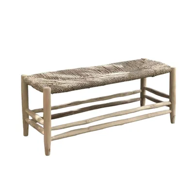Banc en bois de teck et jonc de mer PEPPER