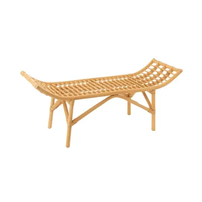 Banc moderne 120cm en rotin naturel ALARIC