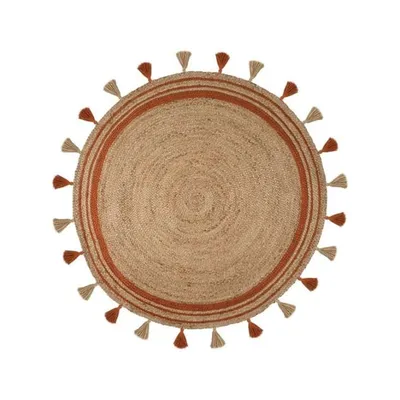 Tapis d'entrée en jute Rond Orange Diam. 150 ISTANBUL