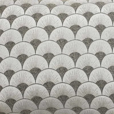 Rideau à motifs géométriques "art déco" polyester beige 260 x 140
