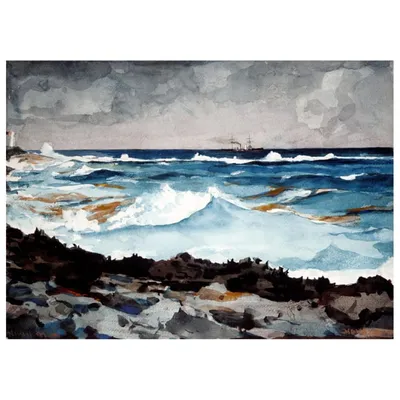 Tableau Le Littoral et le Surf Winslow Homer 80x110cm
