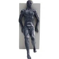Statuette hommes lutte en polyrésine bleue et blanche 23x38 OPPOSE
