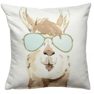 Coussin carré plastique recyclé 51x51 cm Watercolor Lama WATERCOLOR LAMA
