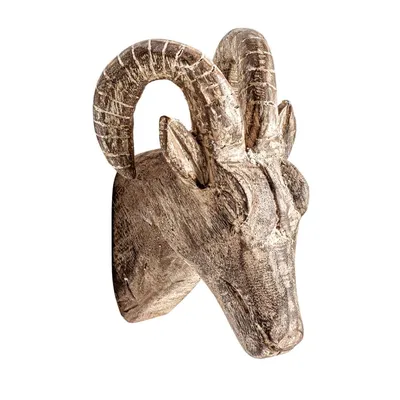Figurine en bois marron 16x15x22 GOAT